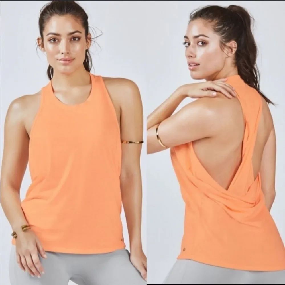 FABLETICS | Orange Kerry Twist Back Tank Top Small